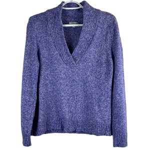 Croft & Barrow purple seater vneck high collar XL